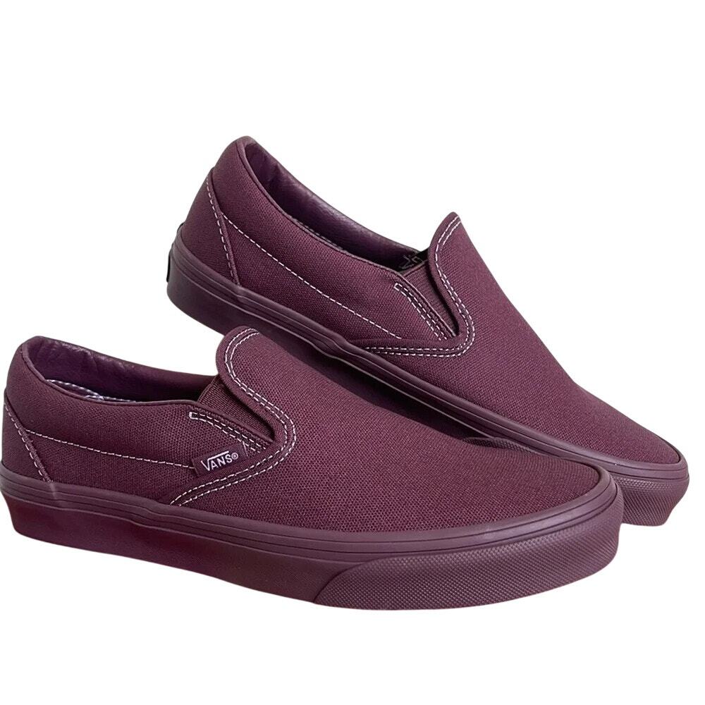Vans Classic Slip-On Pastel Mono Plum Wine Womens Size 5